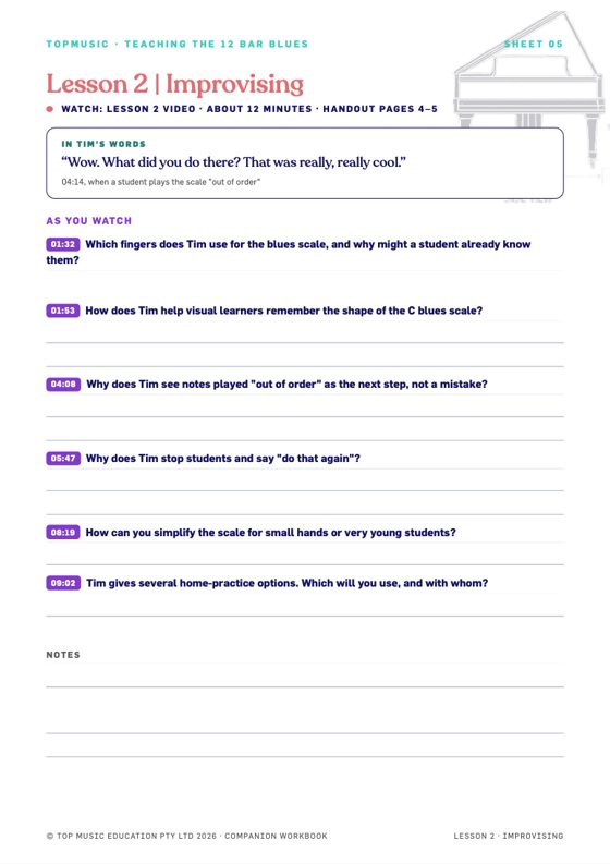 Workbook page for Lesson 2